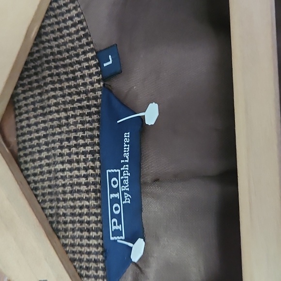 Like New Polo Ralph Lauren Herringbone 100% Virgin Wool Blazer Unique Ear Lapel - Picture 5 of 8